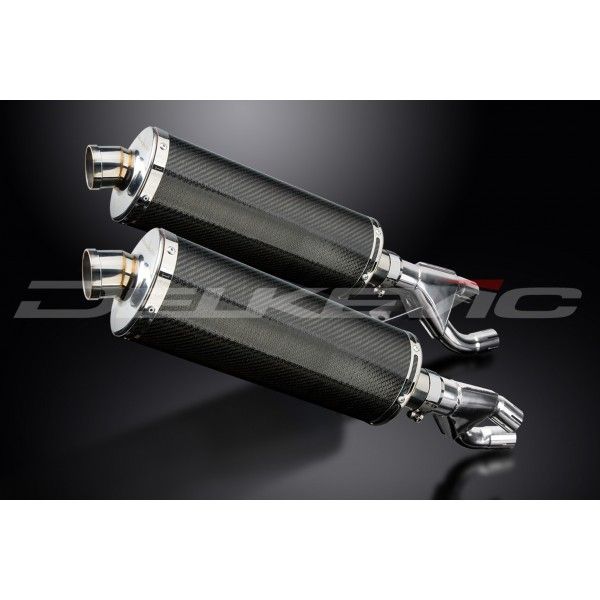 Delkevic slip-on kit Oval Carbon 350mm - VMX1200 V-MAX (1984-2007)