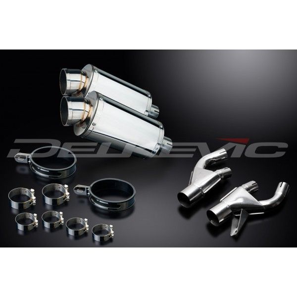 Delkevic slip-on kit Oval RVS 225mm - VMX1200 V-MAX (1984-2007)