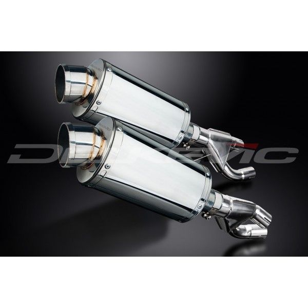Delkevic slip-on kit Oval RVS 225mm - VMX1200 V-MAX (1984-2007)