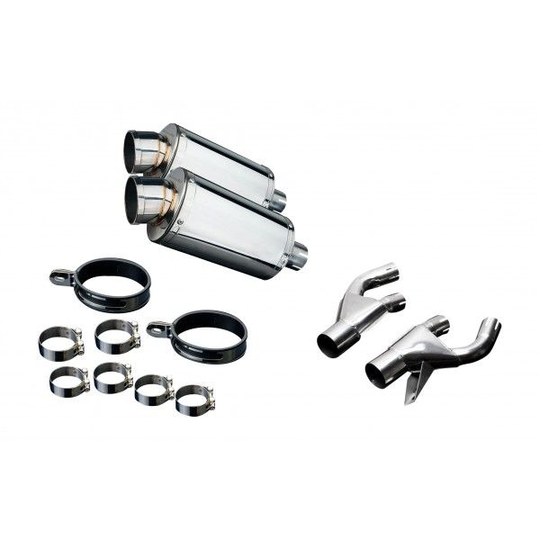 Delkevic slip-on kit Oval RVS 225mm - VMX1200 V-MAX (1984-2007)