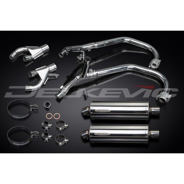 Delkevic volledig systeem Oval RVS 350mm - VMX1200 V-MAX (1984-2007)