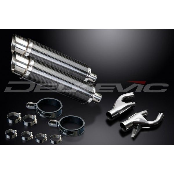 Delkevic slip-on kit Round Carbon 350mm - VMX1200 V-MAX (1984-2007)
