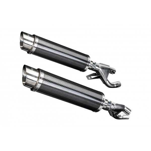 Delkevic slip-on kit Round Carbon 350mm - VMX1200 V-MAX (1984-2007)