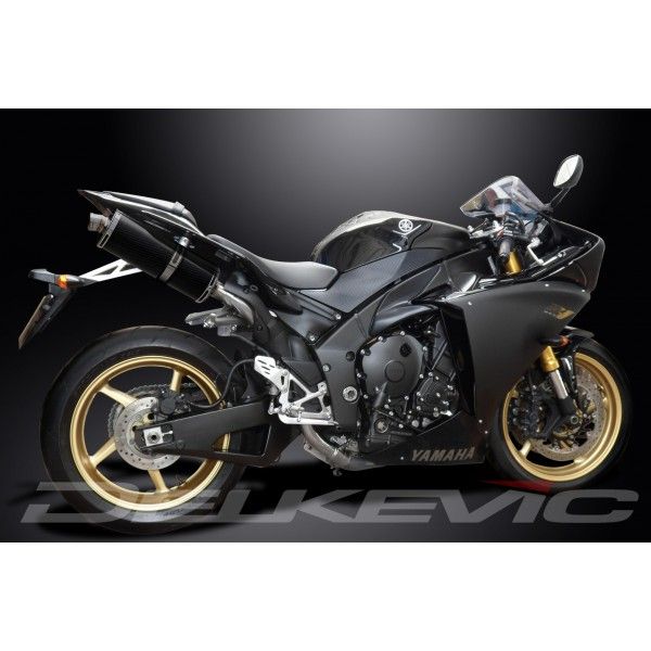Delkevic slip-on kit Oval Carbon 350mm zonder e-keur - YZF-R1 (2009-2014)