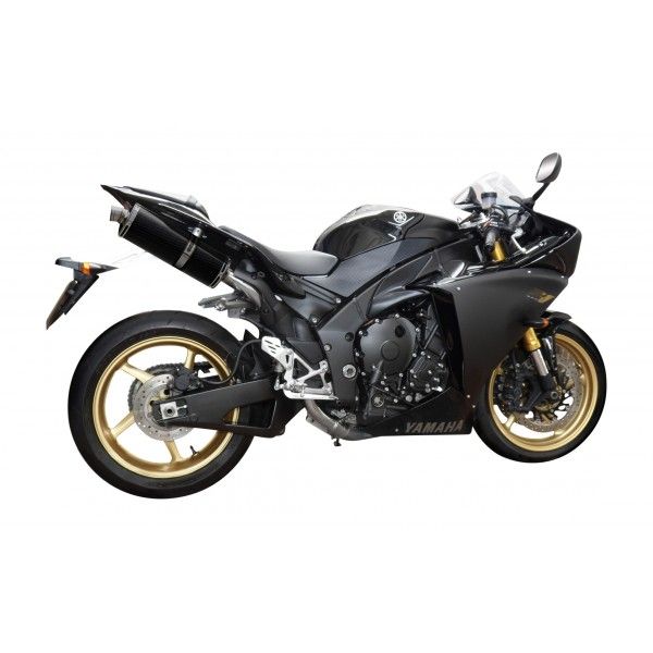 Delkevic slip-on kit Oval Carbon 350mm zonder e-keur - YZF-R1 (2009-2014)