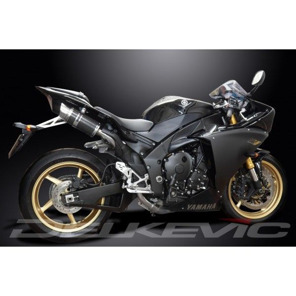 Delkevic slip-on kit Round Carbon 200mm zonder e-keur - YZF-R1 (2009-2014)