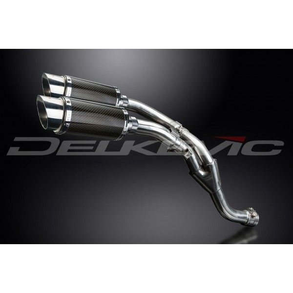 Delkevic slip-on kit Round Carbon 200mm zonder e-keur - YZF-R1 (2009-2014)