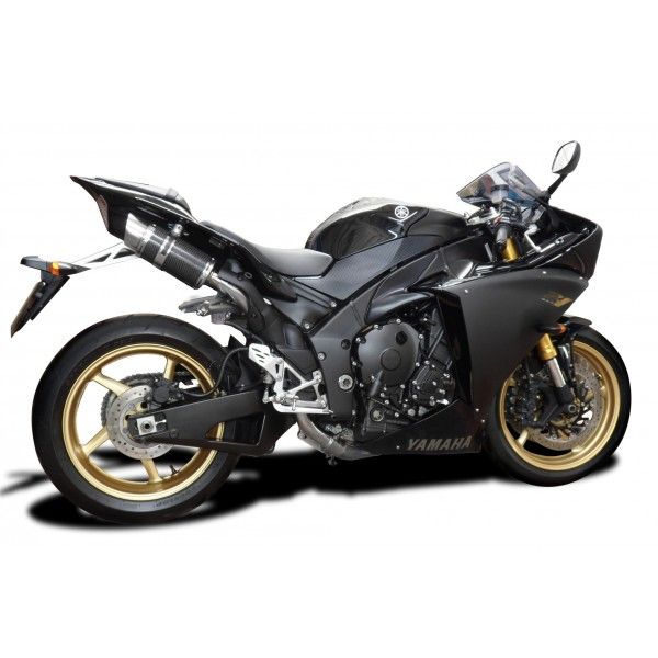 Delkevic slip-on kit Round Carbon 200mm zonder e-keur - YZF-R1 (2009-2014)