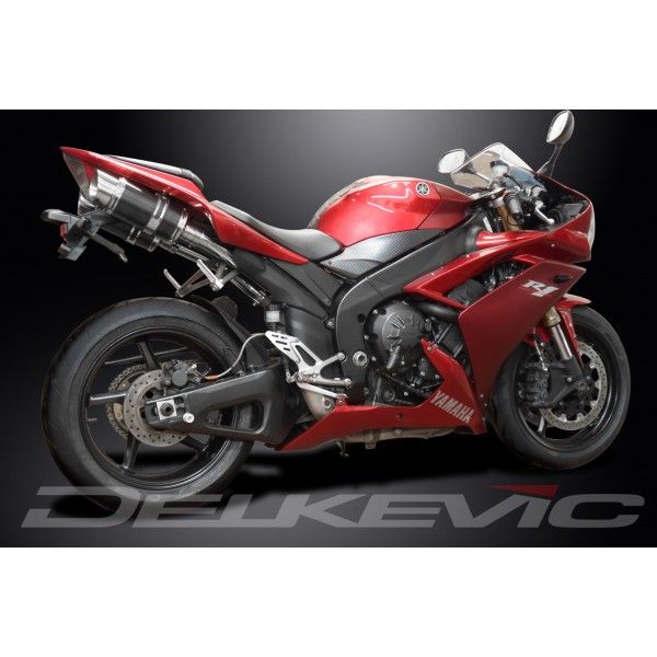 Delkevic slip-on kit Round Carbon 200mm - YAMAHA YZF-R1 4C8 (2007-2008) DECAT 200mm