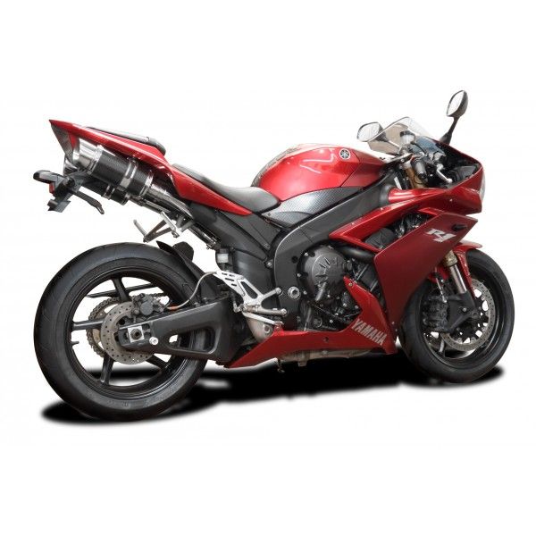 Delkevic slip-on kit Round Carbon 200mm - YAMAHA YZF-R1 4C8 (2007-2008) DECAT 200mm