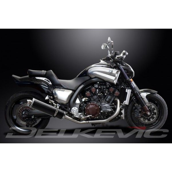 Delkevic slip-on kit Oval Carbon 450mm - V-Max 1700 (2009-2016)