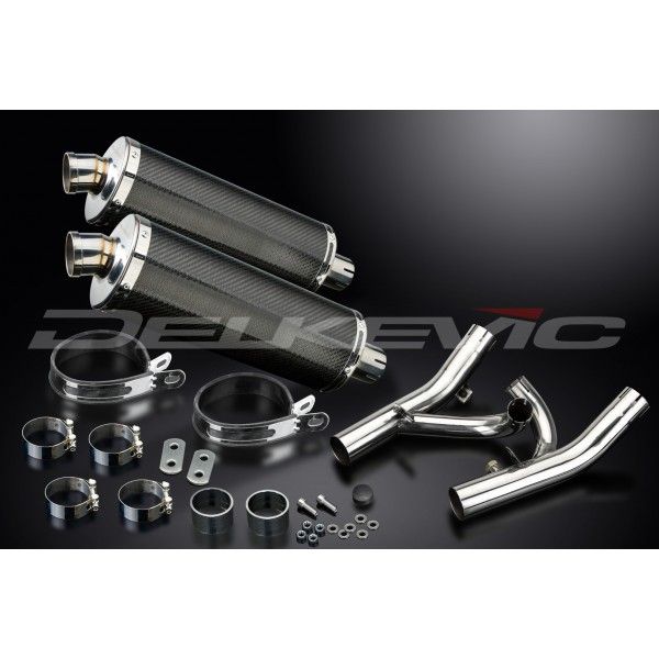 Delkevic slip-on kit Oval Carbon 350mm - V-Max 1700 (2009-2016)