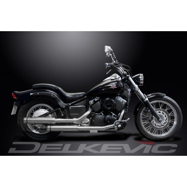 Delkevic volledig systeem Round RVS 410mm - XVS650 DragStar (1997-2003)