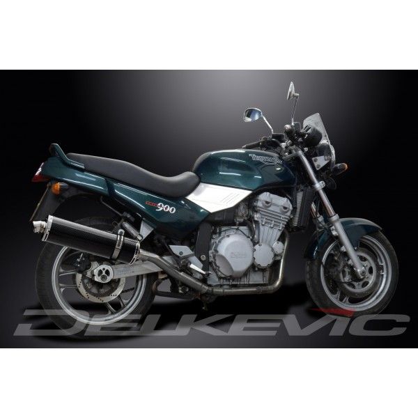 Delkevic slip-on kit Oval Carbon 450mm - Trident 750/900 (1991-1993)
