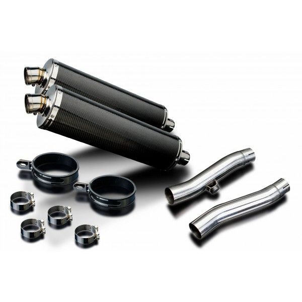 Delkevic slip-on kit Oval Carbon 450mm - Trident 750 (1994-1998)