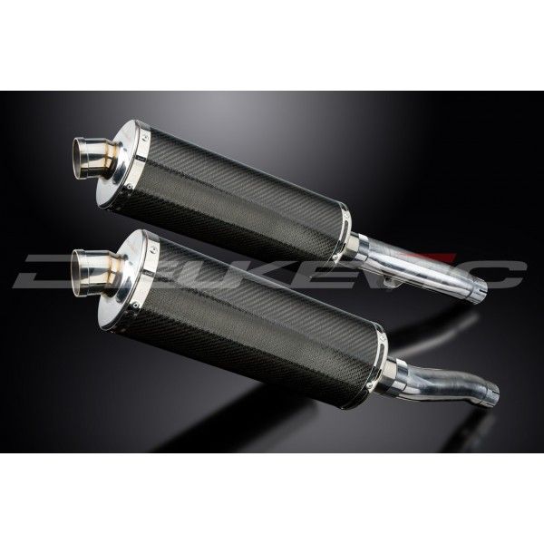 Delkevic slip-on kit Oval Carbon 350mm - Trident 750 (1994-1998)