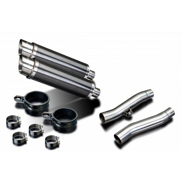 Delkevic slip-on kit Round Carbon 350mm - Trident 750 (1994-1998)