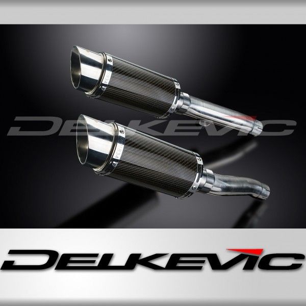 Delkevic slip-on kit Round Carbon 200mm - Trident 900 (1994-1998)