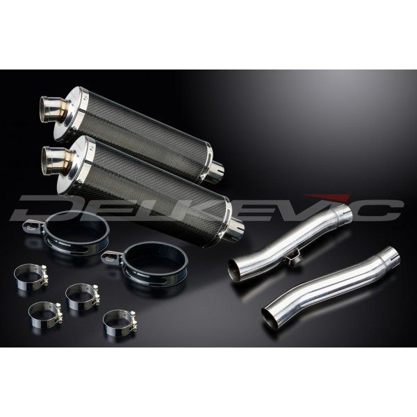 Delkevic slip-on kit Oval Carbon 350mm - Trident 900 (1994-1998)