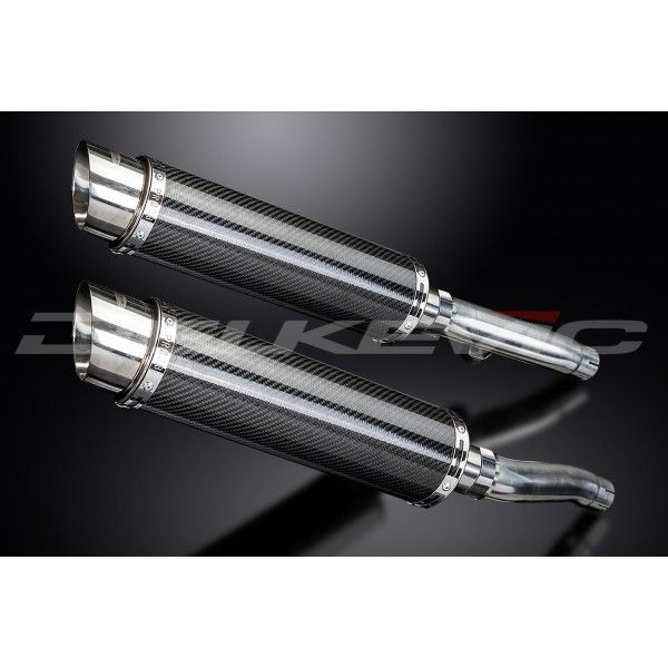 Delkevic slip-on kit Round Carbon 350mm - Trident 900 (1994-1998)