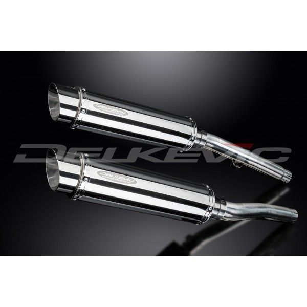 Delkevic slip-on kit Round RVS 350mm - Trophy 1200 (1991-1993)