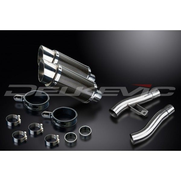 Delkevic slip-on kit Round Carbon 200mm - Trophy 1200 (1995-2003)
