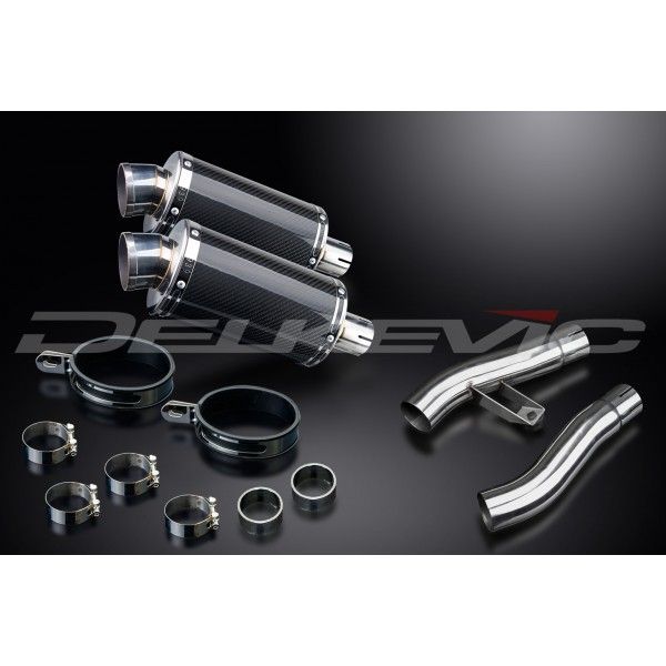Delkevic slip-on kit Oval Carbon 225mm - Trophy 1200 (1995-2003)