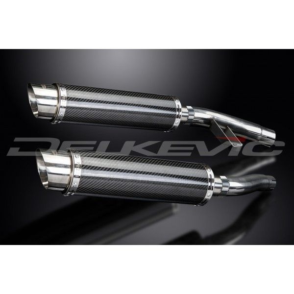 Delkevic slip-on kit Round Carbon 350mm - Trophy 1200 (1995-2003)