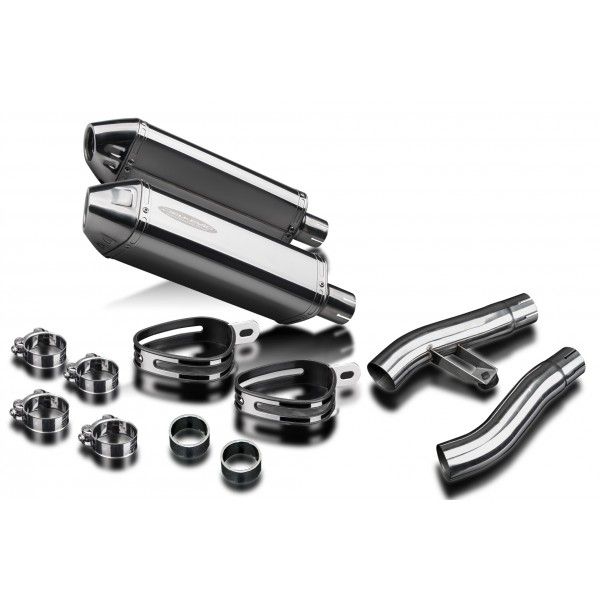 Delkevic slip-on kit Tri-Oval RVS 320mm - Trophy 900 (1996-2002)