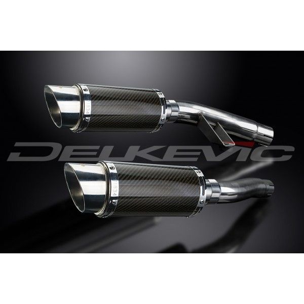 Delkevic slip-on kit Round Carbon 200mm - Trophy 900 (1996-2002)