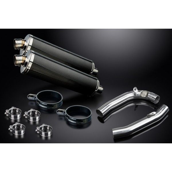 Delkevic slip-on kit Oval Carbon 450mm - VTR1000F Firestorm (1997-2003)