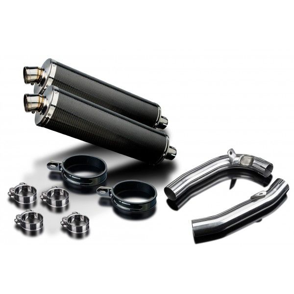 Delkevic slip-on kit Oval Carbon 450mm - VTR1000F Firestorm (1997-2003)