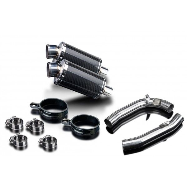 Delkevic slip-on kit Oval Carbon 225mm - VTR1000F Firestorm (1997-2003)