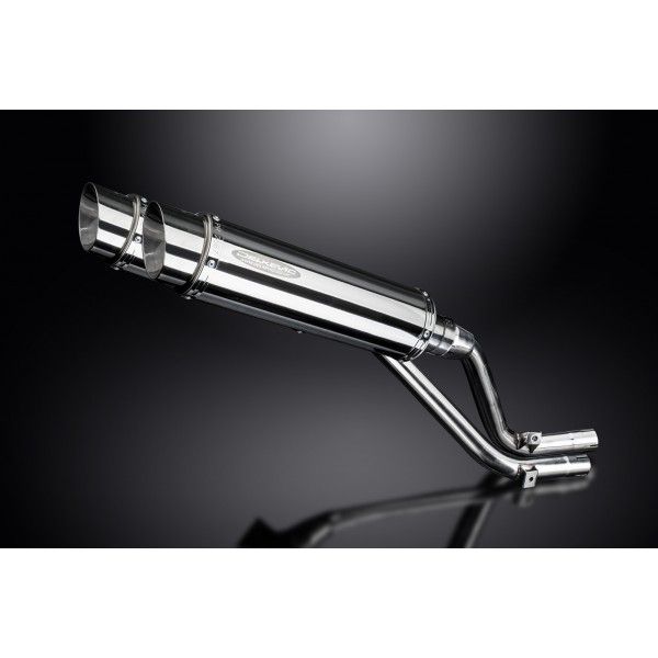 Delkevic slip-on kit Round RVS 350mm - NX650 Dominator 95-02