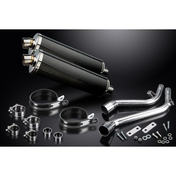 Delkevic slip-on kit Oval Carbon 450mm - NX650 Dominator 95-02