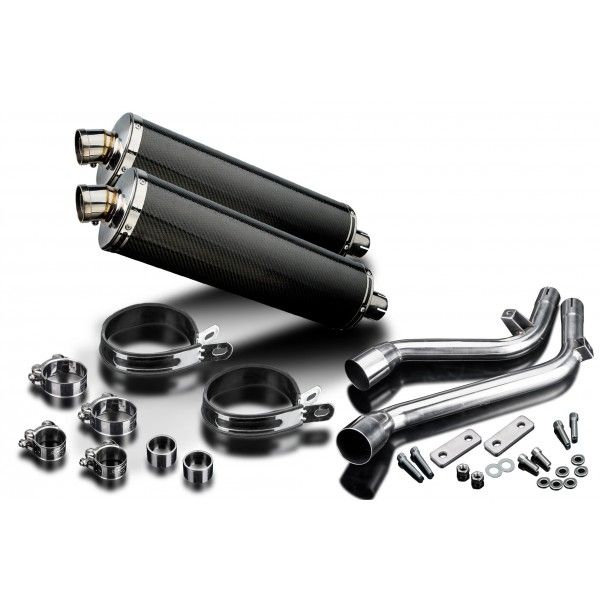 Delkevic slip-on kit Oval Carbon 450mm - NX650 Dominator 95-02