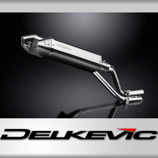 Delkevic slip-on kit Tri-Oval RVS 320mm - NX650 Dominator 95-02