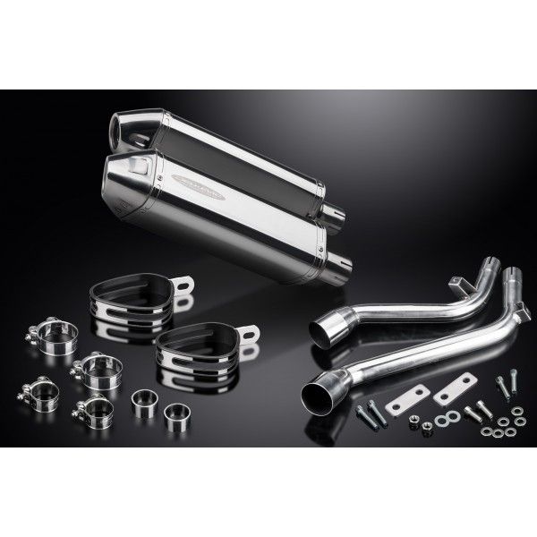 Delkevic slip-on kit Tri-Oval RVS 320mm - NX650 Dominator 95-02