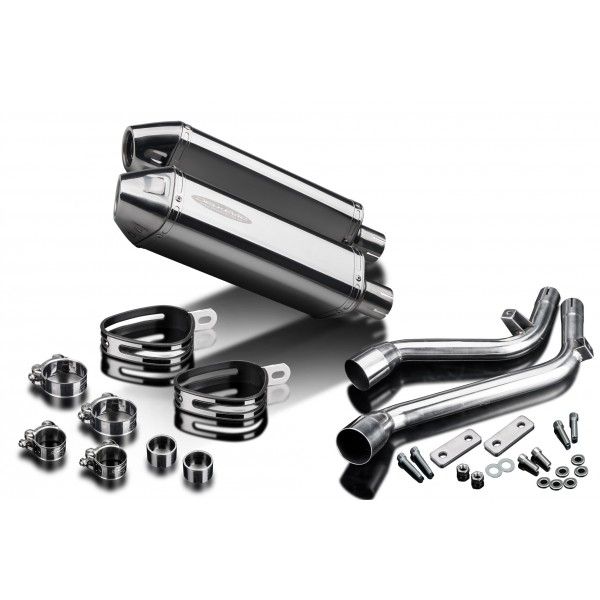Delkevic slip-on kit Tri-Oval RVS 320mm - NX650 Dominator 95-02