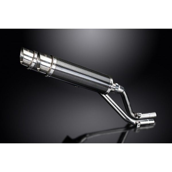 Delkevic slip-on kit Round Carbon 350mm - NX650 Dominator 95-02