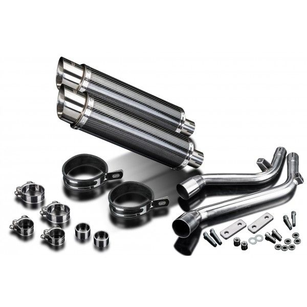 Delkevic slip-on kit Round Carbon 350mm - NX650 Dominator 95-02