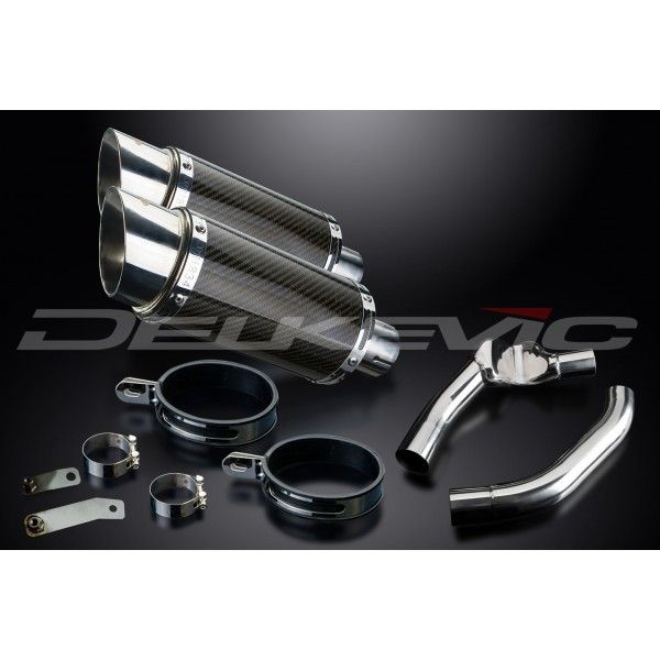 Delkevic slip-on kit Round Carbon 200mm - CBR1000F (1987-1999)