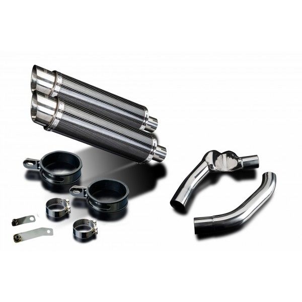 Delkevic slip-on kit Round Carbon 350mm - CBR1000F (1987-1999)