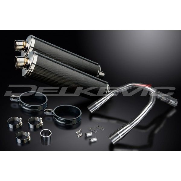 Delkevic slip-on kit Oval Carbon 450mm - CB900F HORNET (2001-2009)