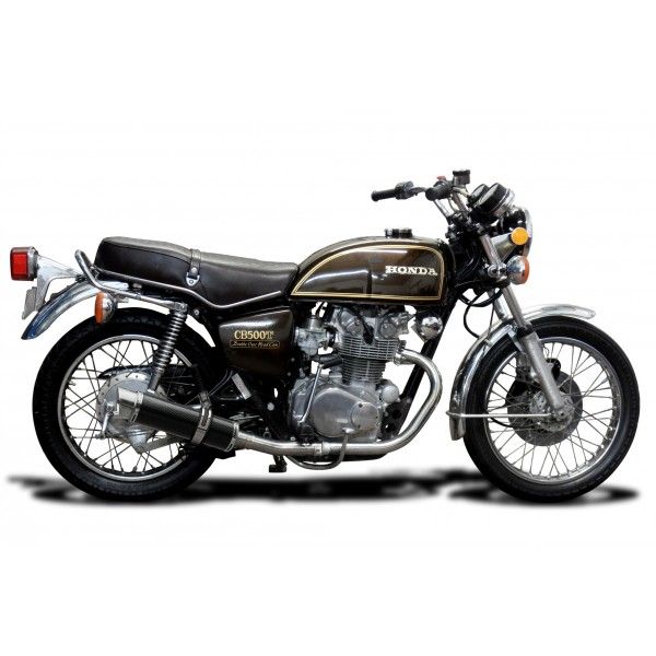 Delkevic slip-on kit Round Carbon 350mm - CB500T (1975-1976)