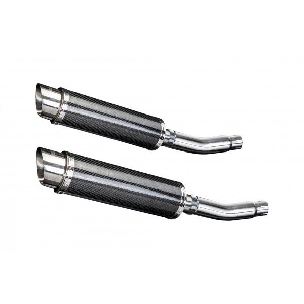 Delkevic slip-on kit Round Carbon 350mm - CB500T (1975-1976)