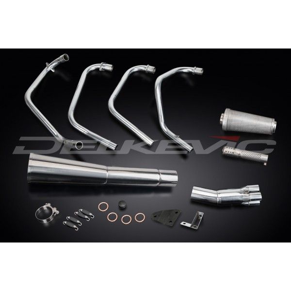 Delkevic volledig systeem Megaphone RVS 550mm - CB550K FOUR (1974-1976)