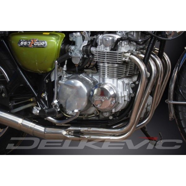 Delkevic volledig systeem Megaphone RVS 550mm - CB550K FOUR (1974-1976)