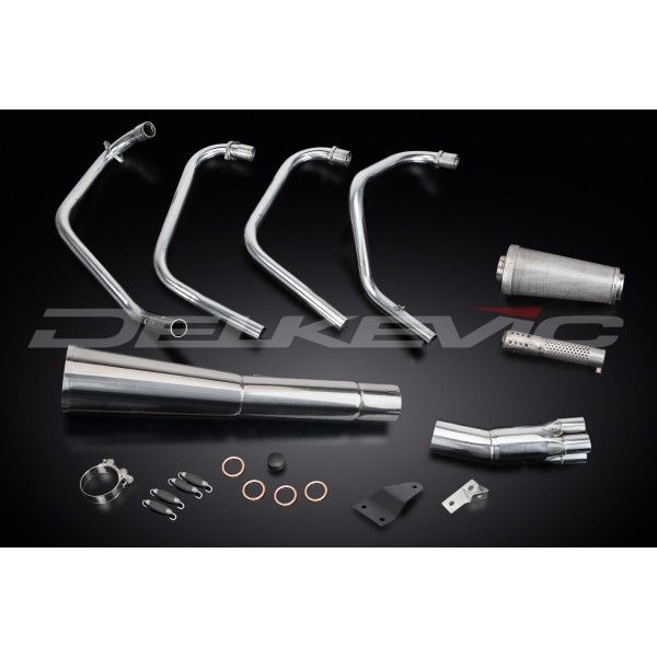 Delkevic volledig systeem Megaphone RVS 550mm - CB550K (1977-1978)