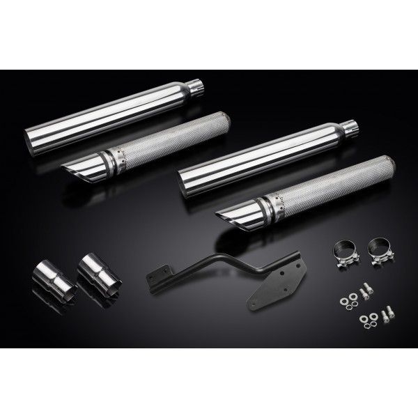 Delkevic slip-on kit Round RVS 550mm - VTX1300 04-09